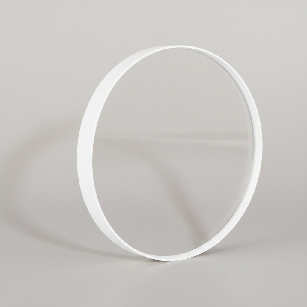 Clear plastic ring with a blue background