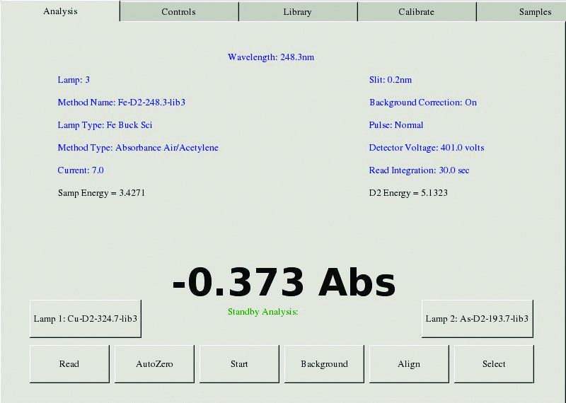 Atomic Absorption Spectrometer touchscreen 1