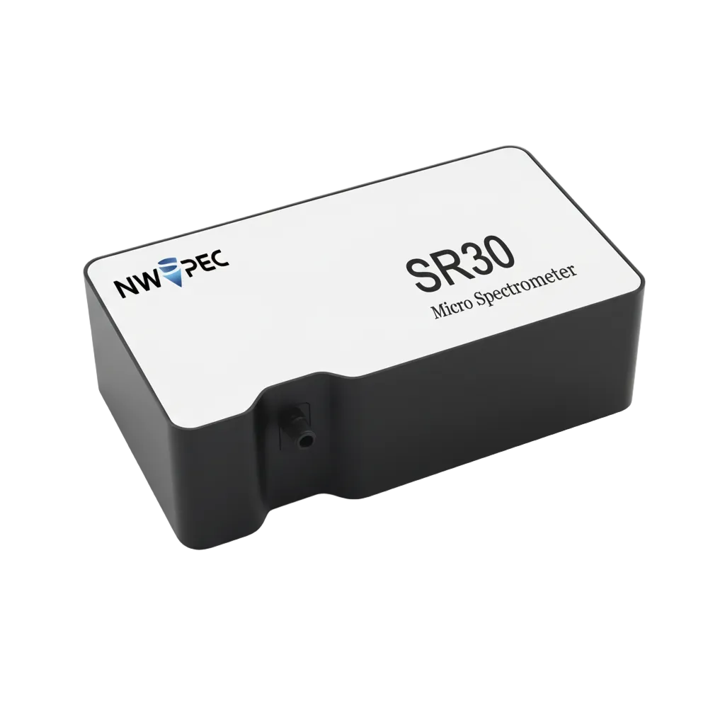 Micro spectrometer SR30 with NWOPEC branding on a white background
