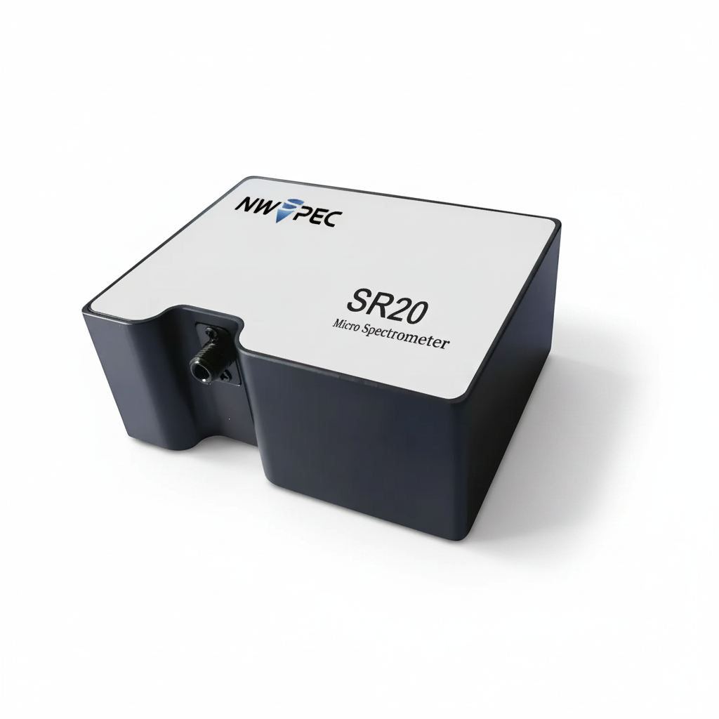 NWPECC SR20 Micro Spectrometer on a light gray background