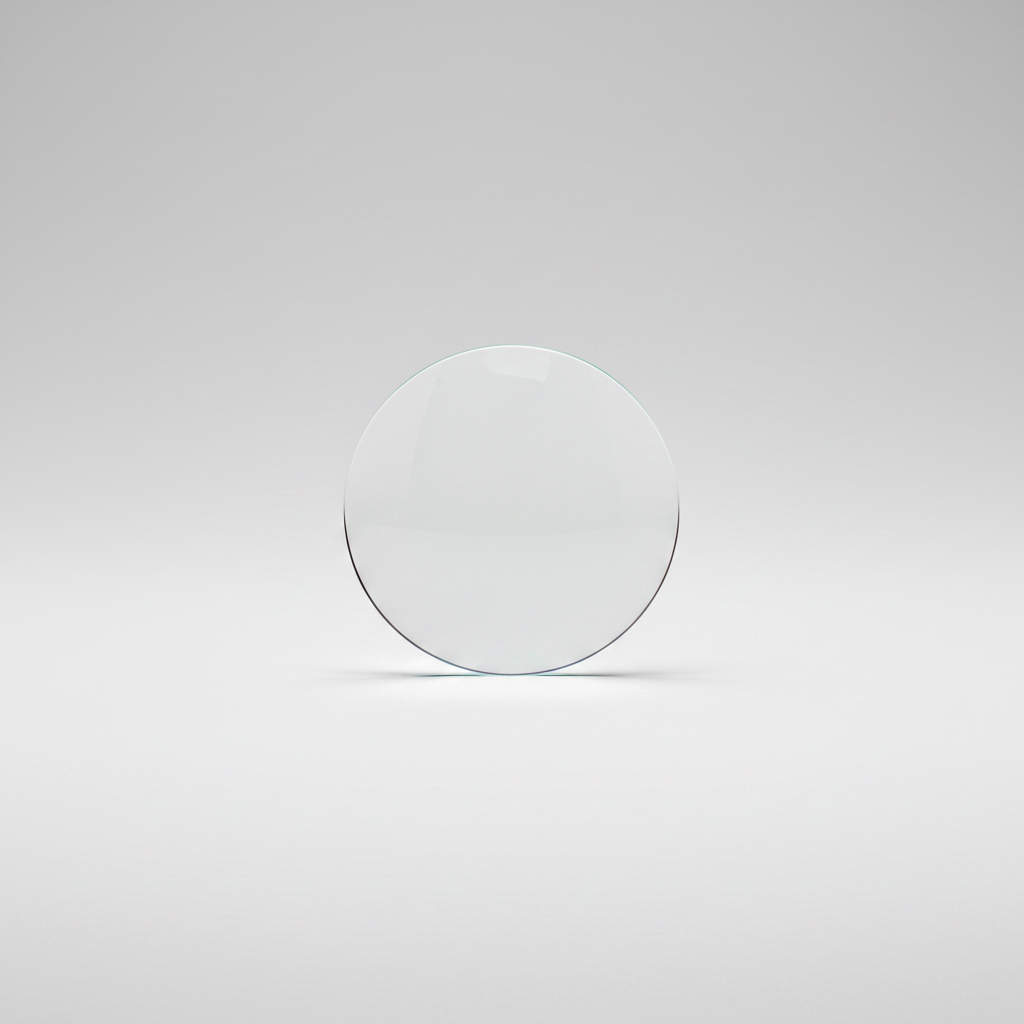 Clear plastic ring with a blue background