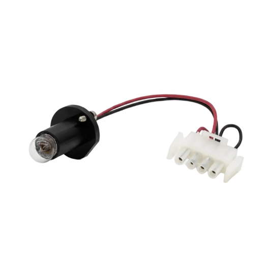 A small Agilent 1100/1200 Series Tungsten Lamp with a black cylindrical body, clear glass tip, red and black wires, and a white multi-pin connector, shown on a light gray background with text below.