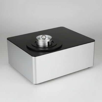 A Precise NIR 10 analytical balance with a silver and black metallic body, featuring a