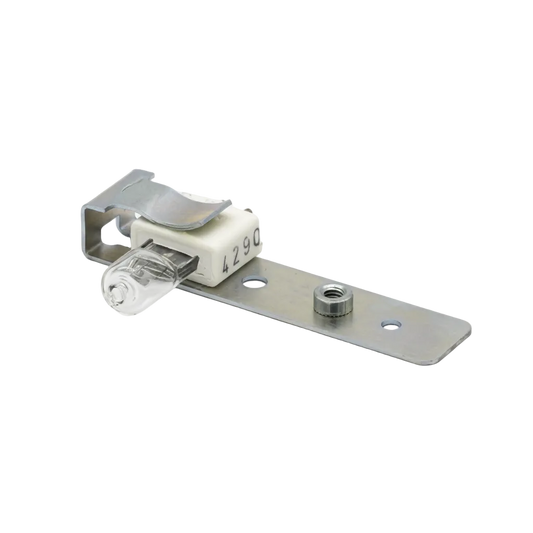 A Perkin Elmer LAMBDA Series Tungsten Lamp component, featuring a silver metal bracket, a white ceramic body with the numbers '4790', and a small clear glass bulb, shown on a light gray background with text below.